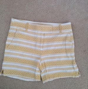 Loft Yellow and Cream Shorts